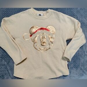 Disney World Cream Spirit Jersey Mickey Holiday girls medium 7/8
